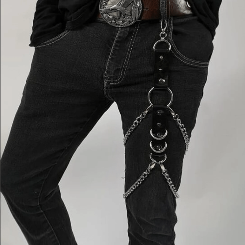 Gothic Leg Chain Harness Hip Hop Leg Strap Unisex
