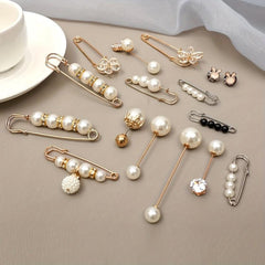 Faux Pearl Brooch Pins Set for Women Clothing Decoration