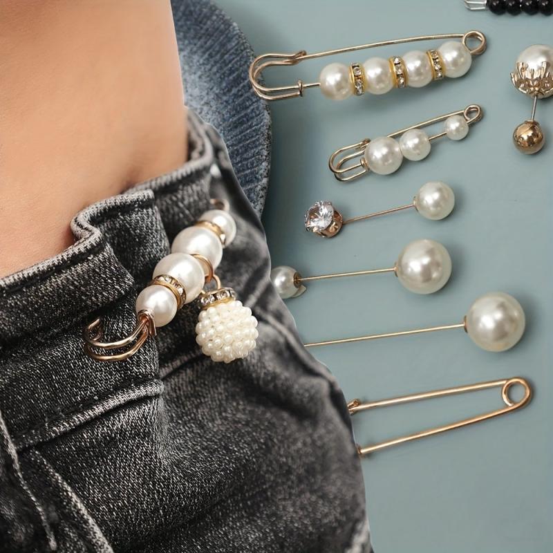 Faux Pearl Brooch Pins Set for Women Clothing Decoration
