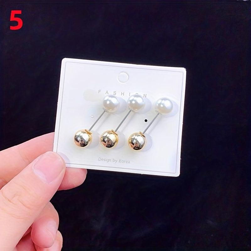 Faux Pearl Brooch Pins Set for Women Clothing Decoration