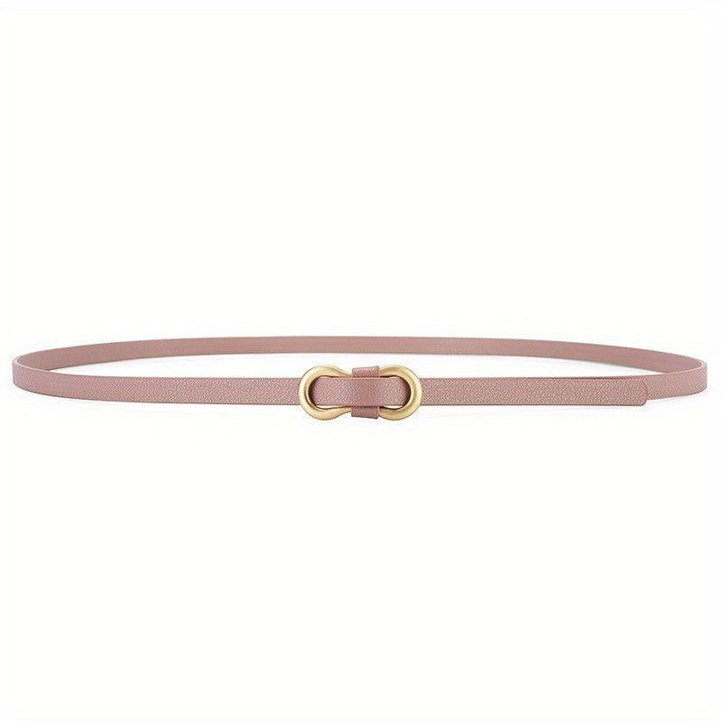 8 Shape Buckle Thin Belt Candy PU Waistband Women