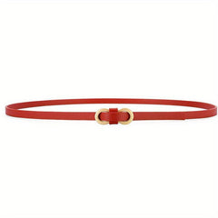 8 Shape Buckle Thin Belt Candy PU Waistband Women
