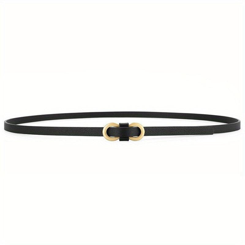 8 Shape Buckle Thin Belt Candy PU Waistband Women
