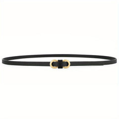 8 Shape Buckle Thin Belt Candy PU Waistband Women