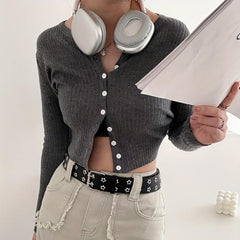 Punk Pentagram Eyelet Belt Double Pin Buckle Rivet Belt For Women