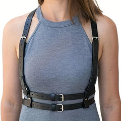 Punk Waist Harness Belt Body Corset Gothic PU Belt Women