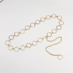 Round Hollow Waist Chain Metal Chain Belt Kpop Decoration Body Chain