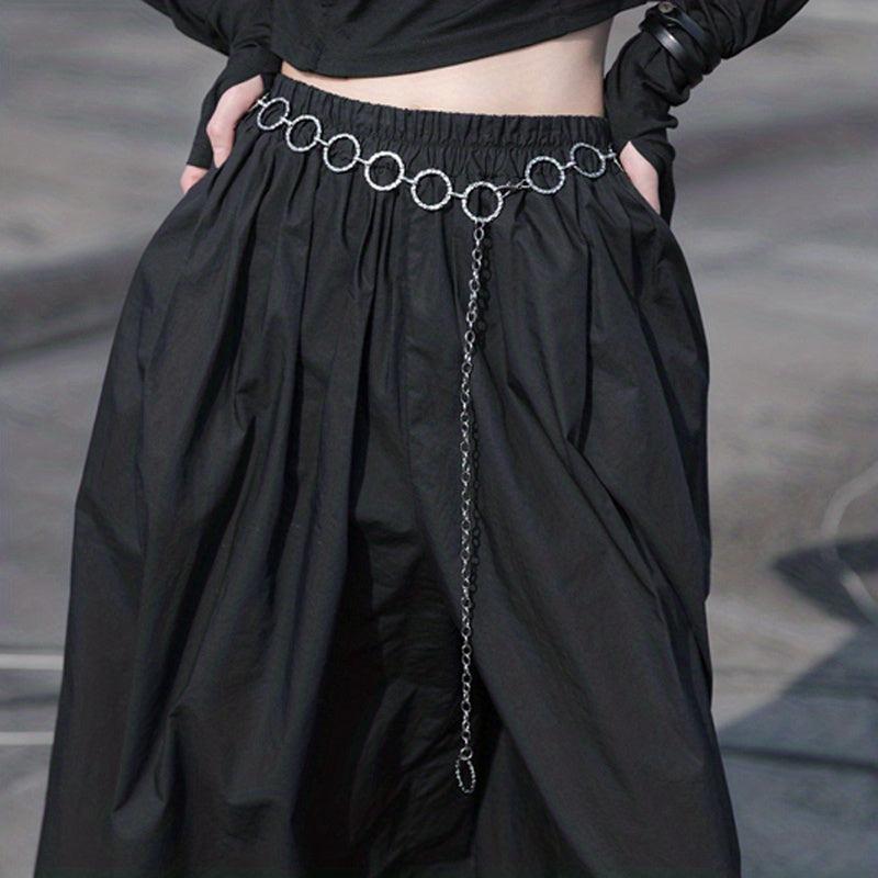 Round Hollow Waist Chain Metal Chain Belt Kpop Decoration Body Chain