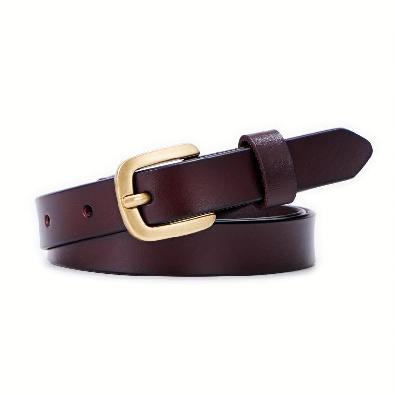 Vintage Cowhide Leather Belt Casual Thin Waist Belt Jeans Pants Accessories