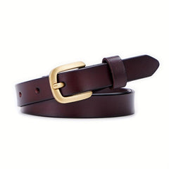 Vintage Cowhide Leather Belt Casual Thin Waist Belt Jeans Pants Accessories
