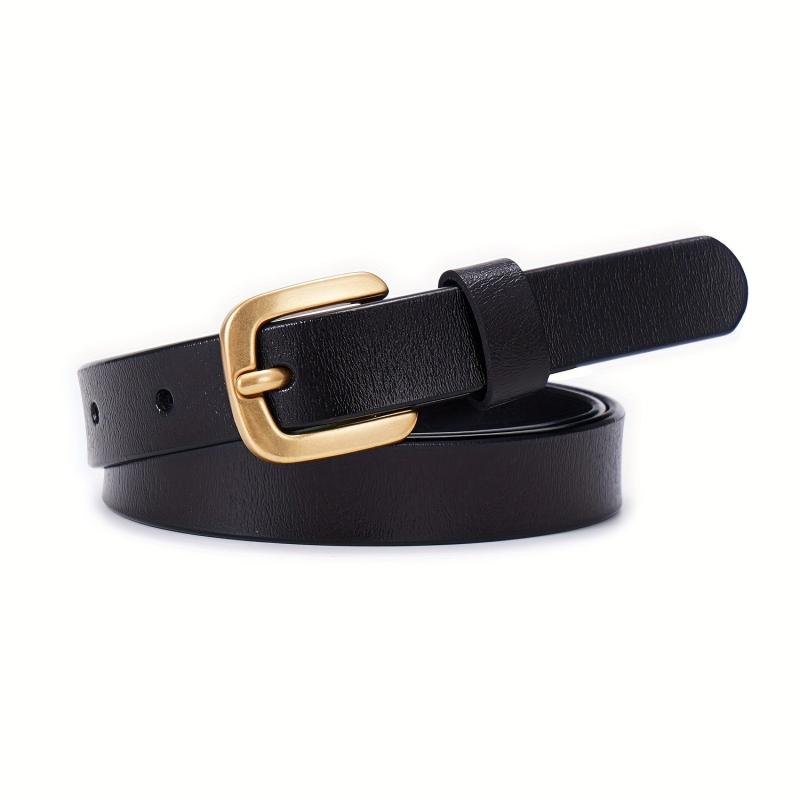 Vintage Cowhide Leather Belt Casual Thin Waist Belt Jeans Pants Accessories