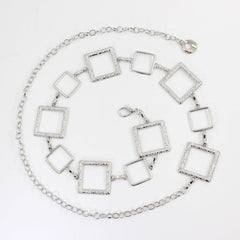 Metal Waist Chain Women's Square Belt For Dress Shirt Suit