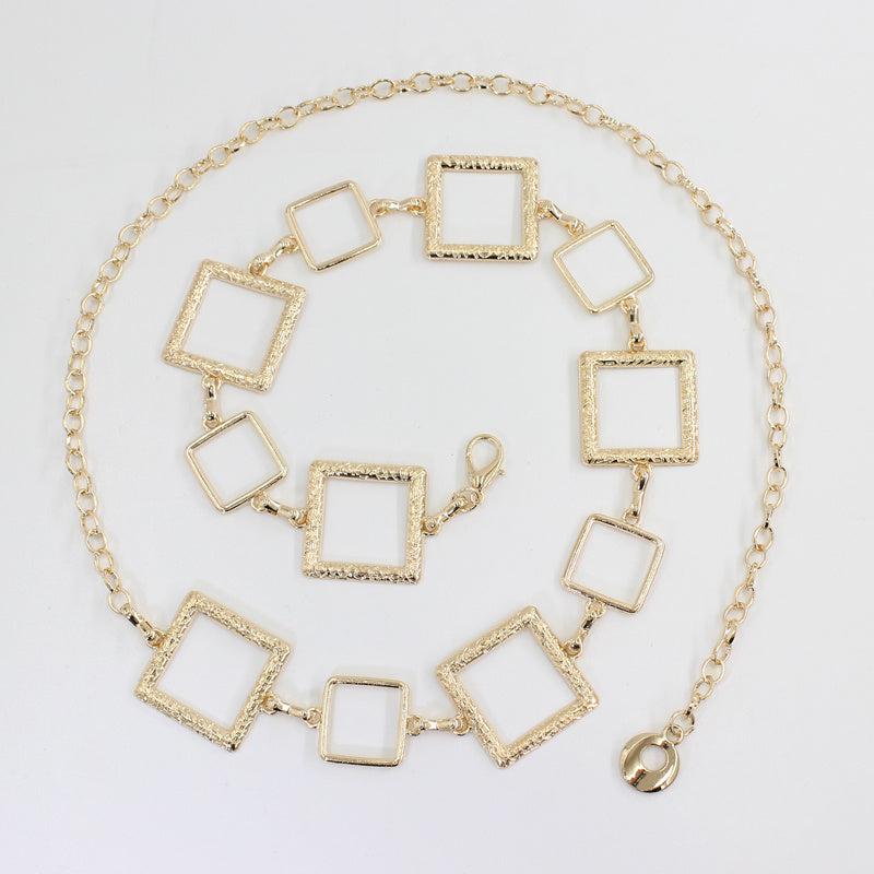 Metal Waist Chain Women's Square Belt For Dress Shirt Suit