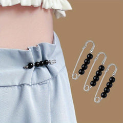 3pcs Faux Pearl Beads Pants Waist Pin Clothes Fixed Brooch