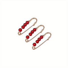 3pcs Faux Pearl Beads Pants Waist Pin Clothes Fixed Brooch