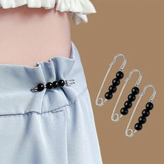 3pcs Faux Pearl Beads Pants Waist Pin Clothes Fixed Brooch