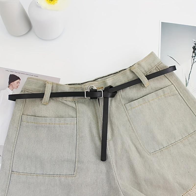 Women's PU Suit Belt Thin Tied Decorative Belt Waistband