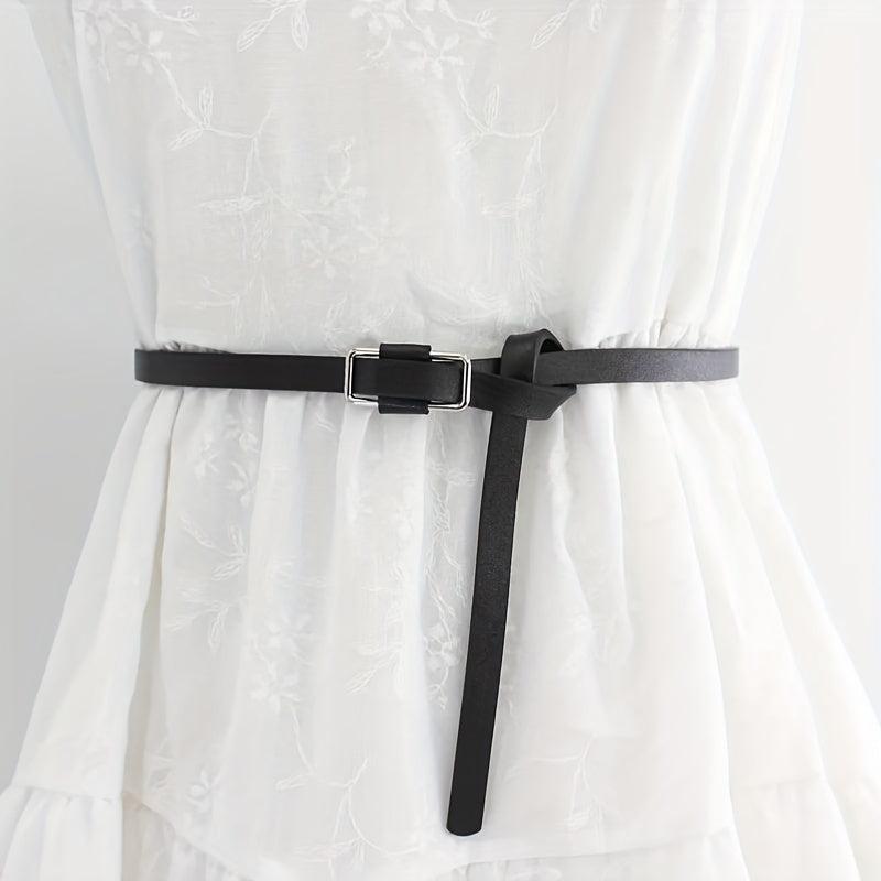 Women's PU Suit Belt Thin Tied Decorative Belt Waistband