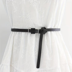 Women's PU Suit Belt Thin Tied Decorative Belt Waistband
