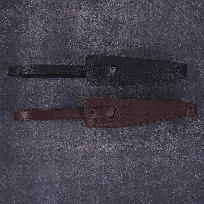 Lychee Pattern Faux Leather Belt Dress Belt Knot Belts Wide Waist Belt