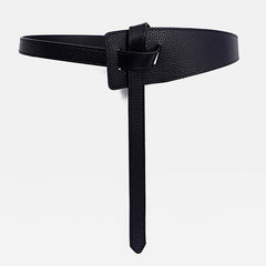 Lychee Pattern Faux Leather Belt Dress Belt Knot Belts Wide Waist Belt