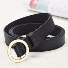 Pin Buckle PU Leather Belt for Men Women