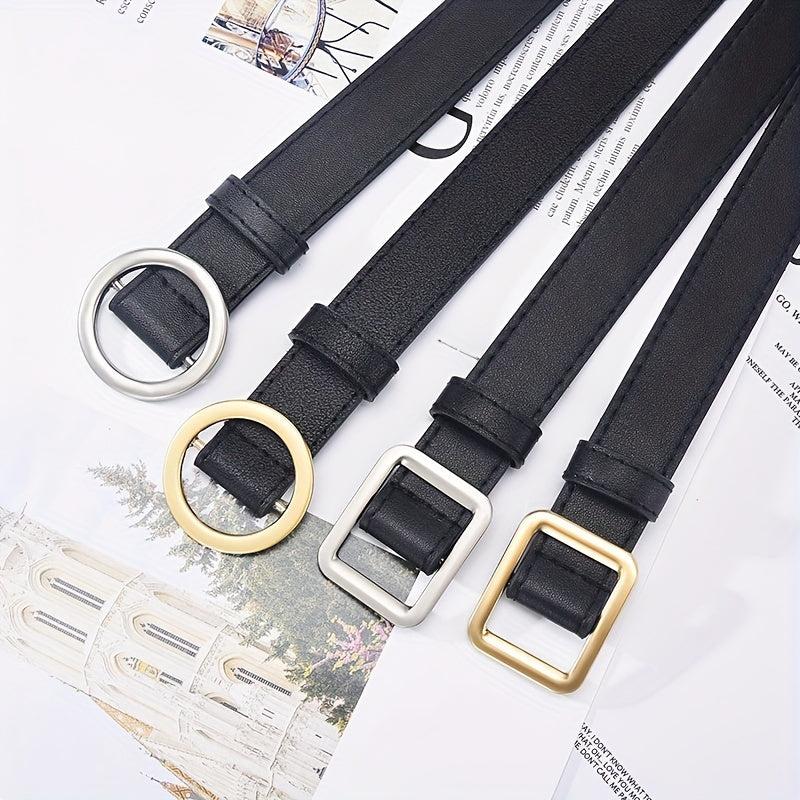 Pin Buckle PU Leather Belt for Men Women