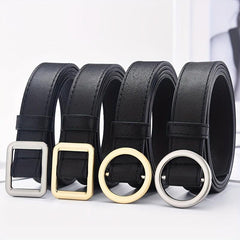 Pin Buckle PU Leather Belt for Men Women