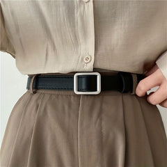 Pin Buckle PU Leather Belt for Men Women