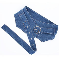 Denim Corset Belt Women's Wide Girdle Dress Skirt Decor