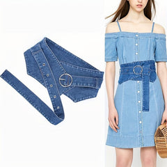 Denim Corset Belt Women's Wide Girdle Dress Skirt Decor