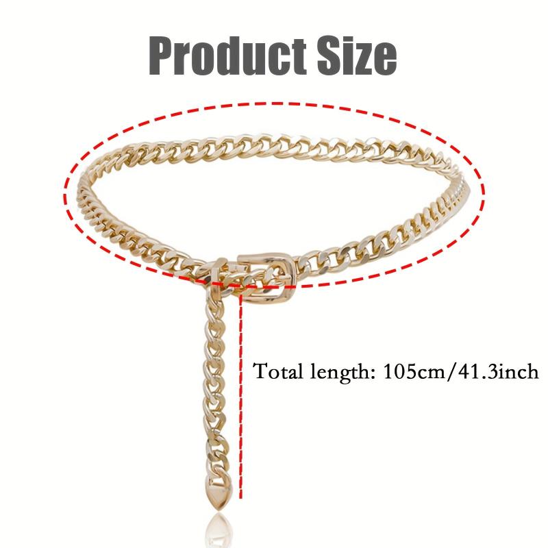 Punk Waist Chain Pin Buckle Metal Belly Chain Hip Hop Girdle