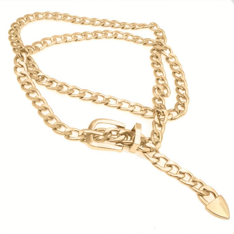 Punk Waist Chain Pin Buckle Metal Belly Chain Hip Hop Girdle