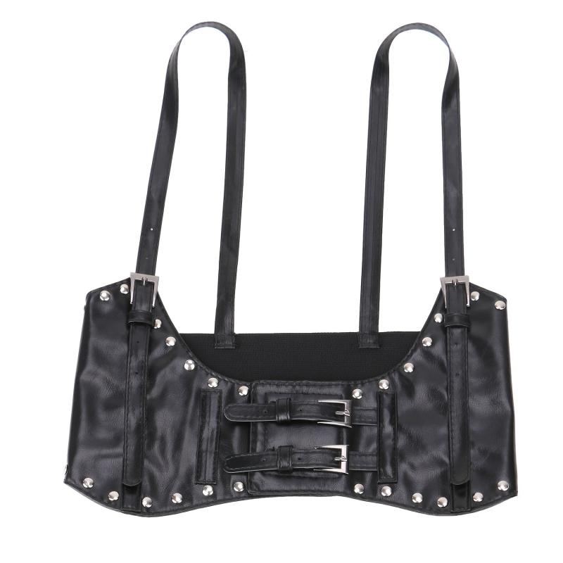  Underbust Waist Belt PU Leather Corset Wide Belt