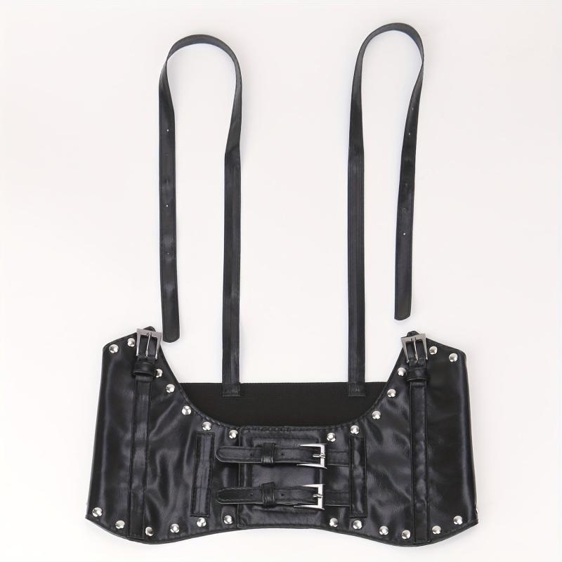  Underbust Waist Belt PU Leather Corset Wide Belt