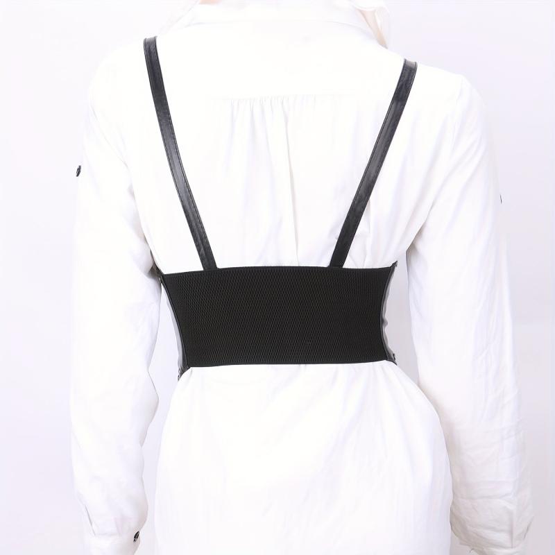  Underbust Waist Belt PU Leather Corset Wide Belt