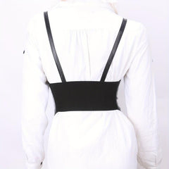  Underbust Waist Belt PU Leather Corset Wide Belt