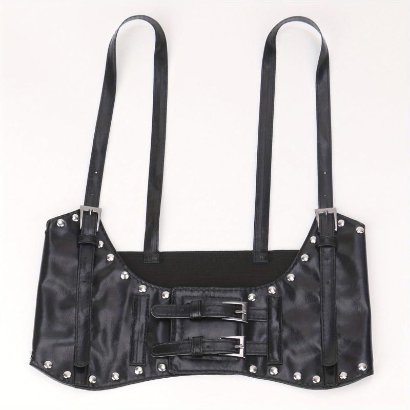  Underbust Waist Belt PU Leather Corset Wide Belt