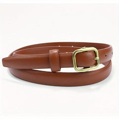 Square Pin Buckle PU Belt Solid Casual Belt Vintage Jeans Pants Belt