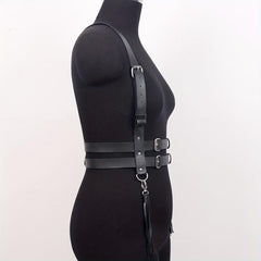  Harness Belt PU Leather Tassel Body Chest Belt Women Punk