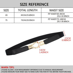 Double Cross Buckle Belt Thin Elastic Dress Belt Solid Coat Belts