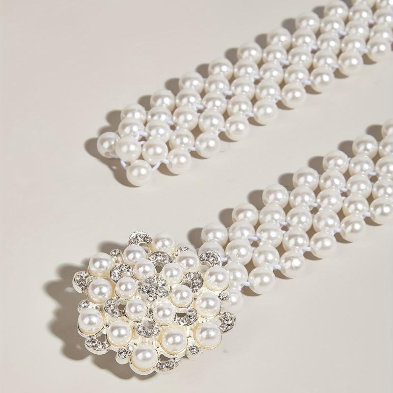 Faux Pearl Girdle Belt for Women