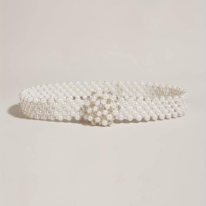 Faux Pearl Girdle Belt for Women