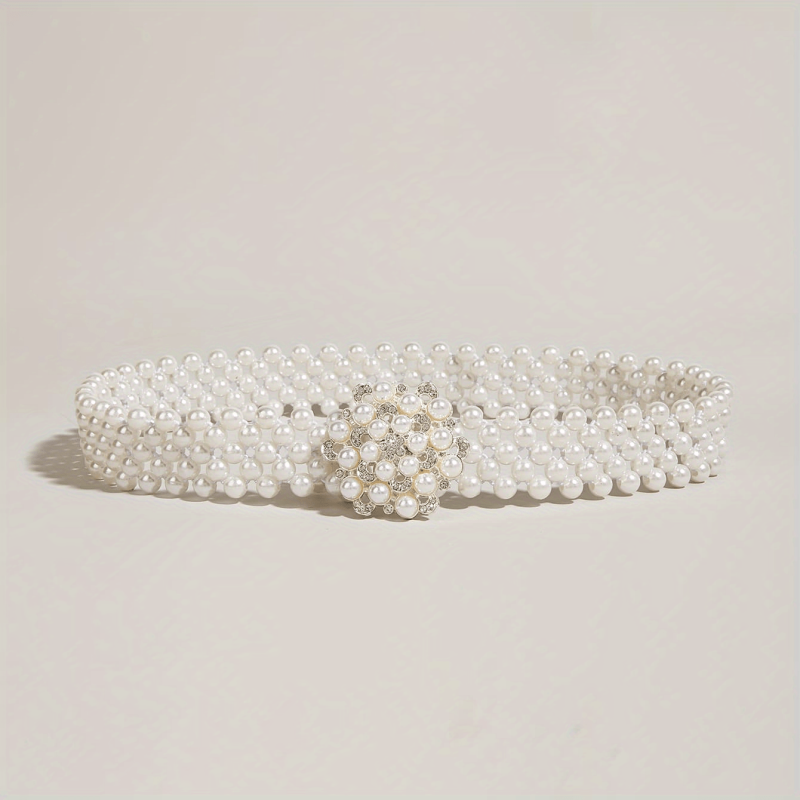 Faux Pearl Girdle Belt for Women