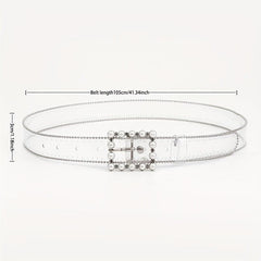 Faux Pearl Buckle Y2K Belt Beads Decor Transparent PVC Beaded Edge Belt