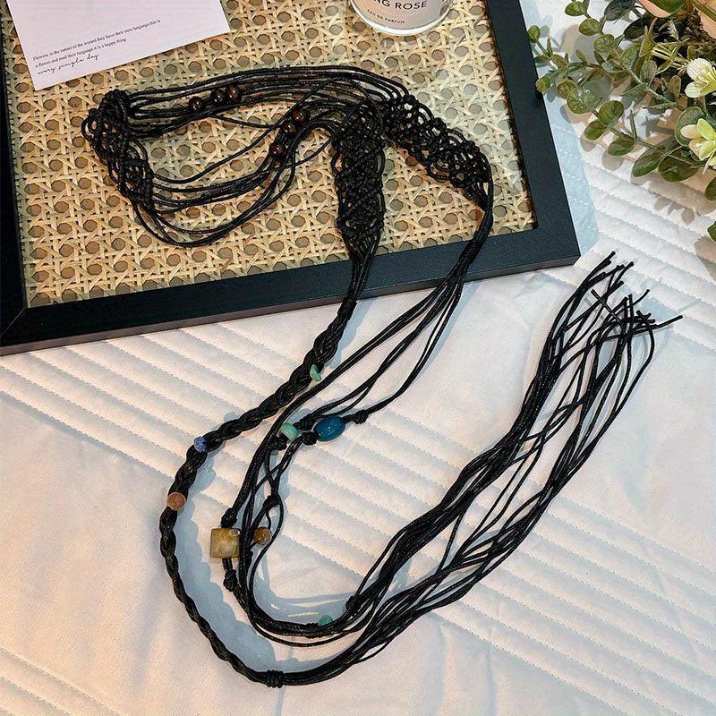 Vintage Tassel Braided Sash Belt Bohemian Waist Chain