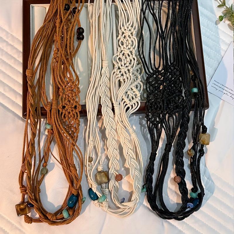 Vintage Tassel Braided Sash Belt Bohemian Waist Chain