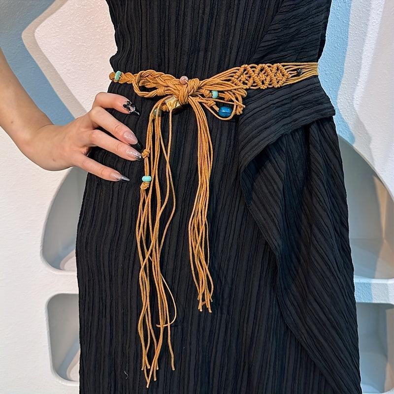 Vintage Tassel Braided Sash Belt Bohemian Waist Chain
