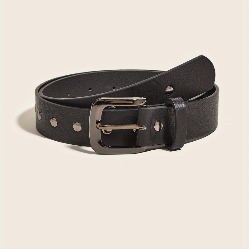 Unisex Pin Buckle Rivet Belt PU Leather Casual Jeans Pants Belt