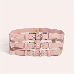 Wide Belt Punk Waistband Three Layer Girdle
